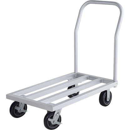 20" x 36" Mobile Aluminum NSF Dunnage Rack - 1600 lb. Capacity with Handle, Heavy-Duty Storage Cart with 6" Casters, Food-Grade Platform Truck for Restaurants, Kitchens, Warehouses