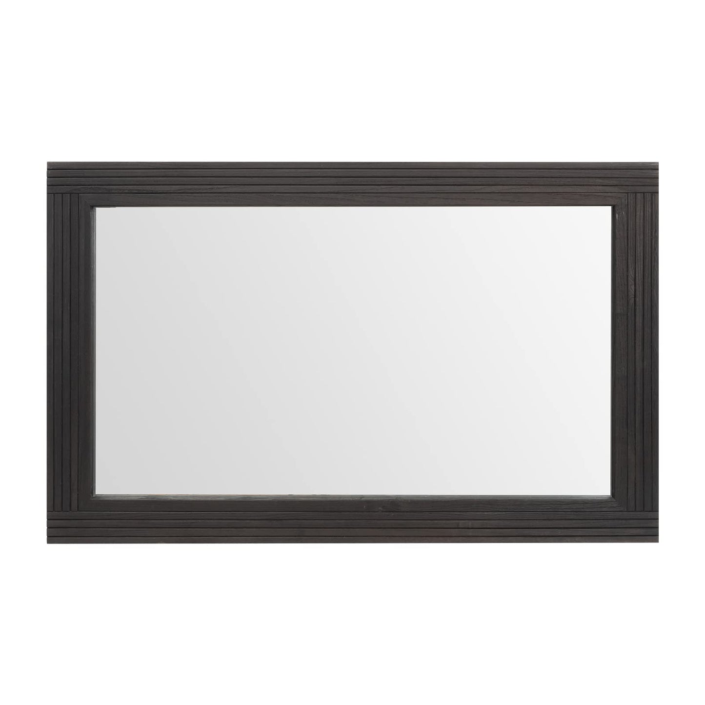 YOSHOOT Hand-Made Wooden Spliced Wall Mirror for Bathroom, Rustic Farmhouse Vanity Mirror, Décor Wall Art, Solid Wood Frame, Vertical or Horizontal Hanging, 60" x 30", Black