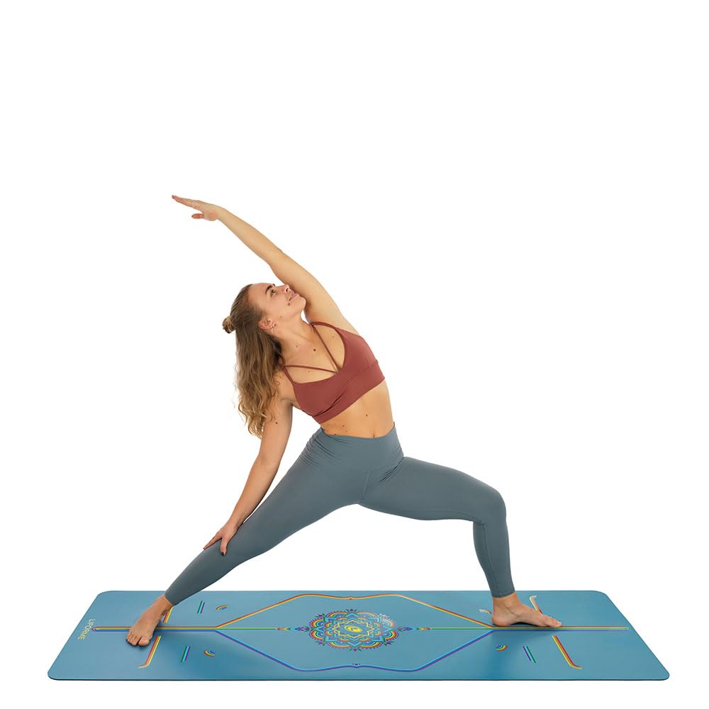 Liforme Travel Yoga mat – Patented Alignment System, Warrior-Like Grip, Non-Slip, Eco-Friendly, Ultra-Lightweight and Sweat Resistant, Made with Natural Rubber