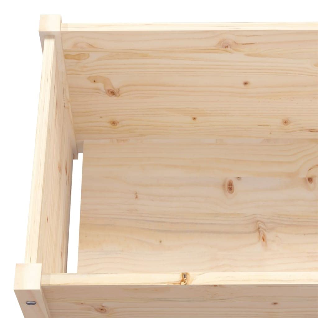 Mhdvray 78.7"x19.7"x19.7" Solid Pinewood Raised Planter Large Rustic Raised Garden Bed Box Natural Oil Finish for Patio Balcony Flower Vegetables Outdoor