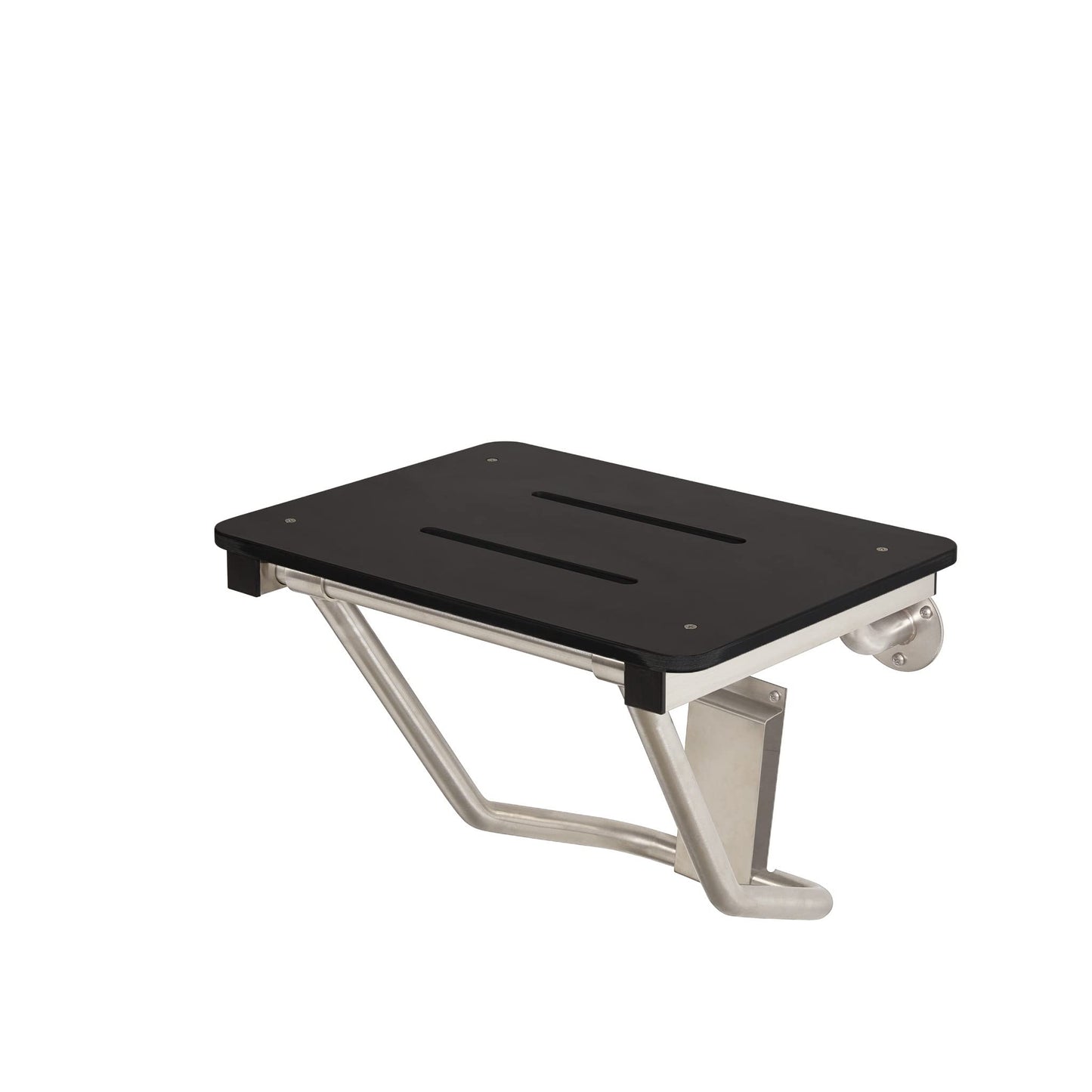 32" x 15" Black Folding Wall Mount Shower Seat Bench, ADA Compliant