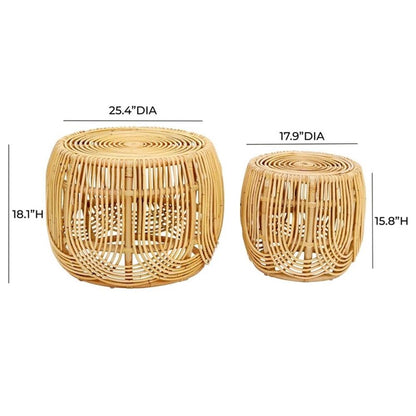 Tov Furniture Azrina Rattan Nesting Tables