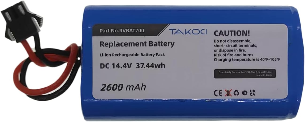 Replacement Shark RVBAT700 Battery for Shark ION Robot RV720, RV750, RV700 Vacuum Cleaners