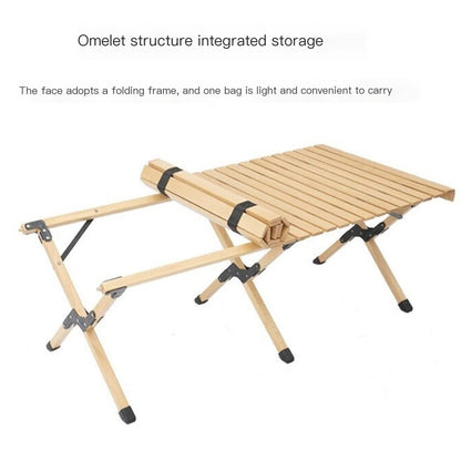 YFCDZVBH Portable Picnic Table, Solid Wood Egg Roll Table Outdoor Picnic Table (颜色 : Medium-Size)