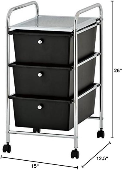 Urban Lifestyle 3 Tier Storage Cart, Black Color