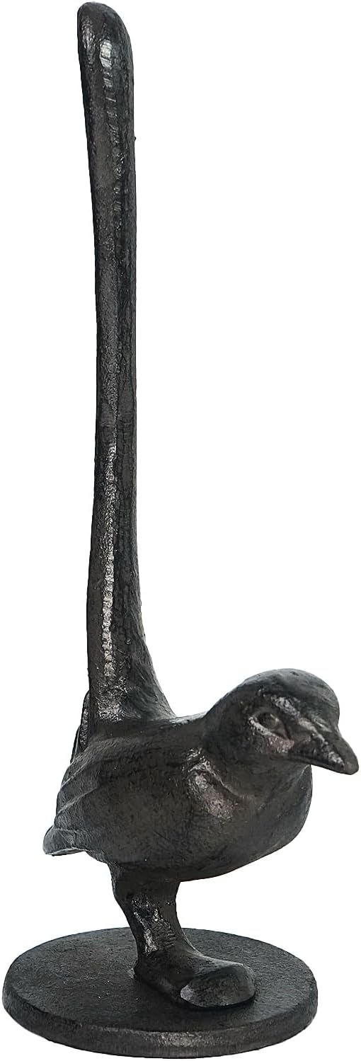 DreamsEden Vintage Bird Stand Paper Towel Holder - Small Cast Iron Birdy Paper Towel Stand Home Bedroom Bathroom Toilet
