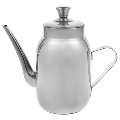 Amosfun Stainless Steel Oil Pot with Filter Strainer 14Oz Cooking Oil Container for Grease Storage and Used Collection with Anti-Scald Handle Kitchen Dispenser