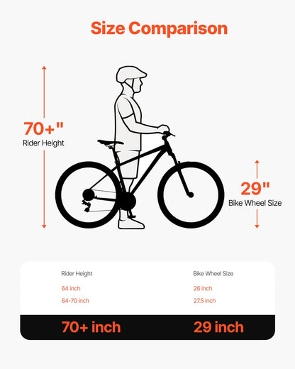 VEVOR Mountain Bike,29 inch MTB Bicycle with Full Dual Suspension,24 Speeds Twist Shifting,Dual Disc Brakes,Aluminum Alloy Frame, for/Men/Women