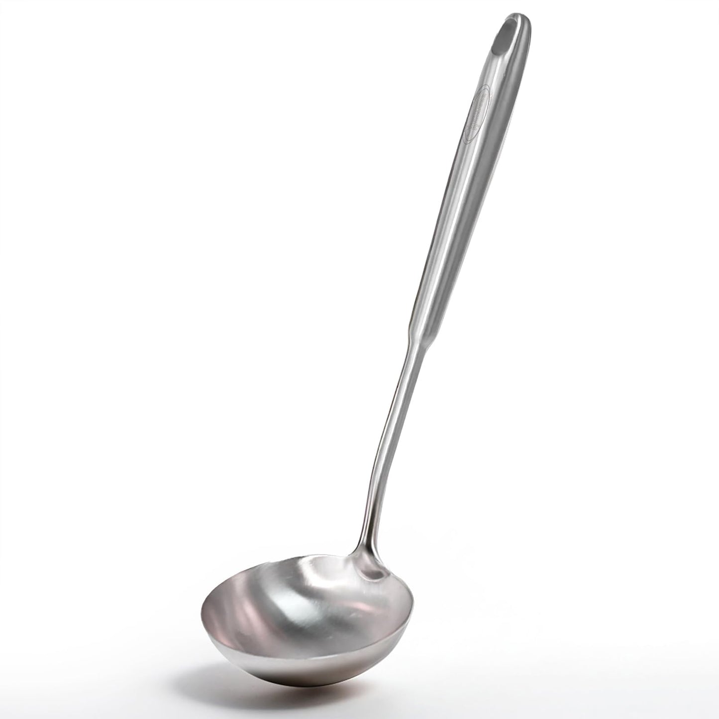 Deep Stainless Steel 13.7 Inches Newness Soup Ladle,[Rustproof, Heat Resistance, Integral Forming]Resilient 304 Stainless Steel Soup Spoon with Vacuum Ergonomic Round Handle, Cooking Spoon for Kitchen