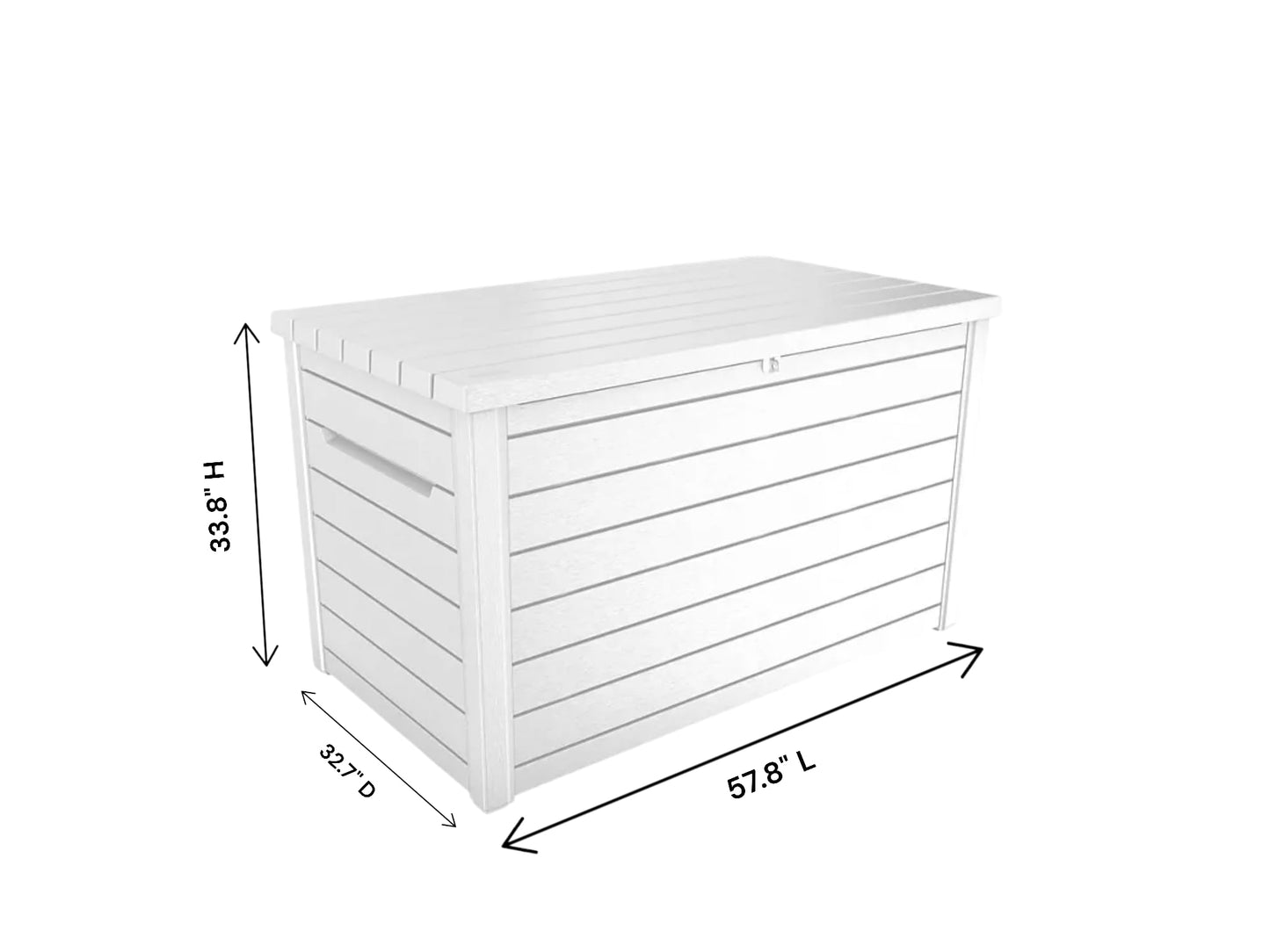 Stylish Indoor/Outdoor Storage Deck Box,Resin,Large Capacity, Weather-Resistant, Lockable lid and Side handles. (White, 230 Gallon)