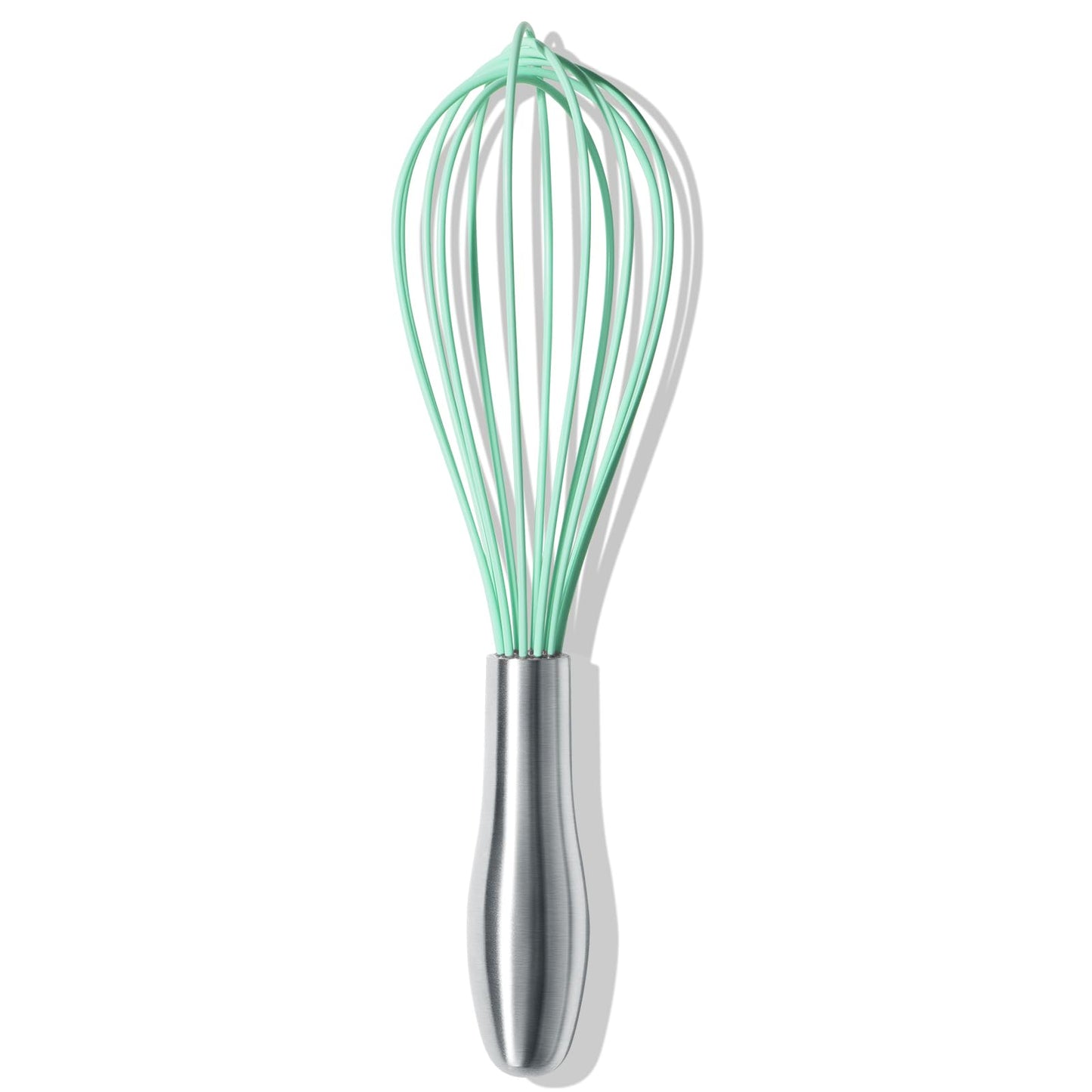 OYV 10-Inch Teal Silicone Whisk, Heat Resistant 480°F Kitchen Whisk with Stainless Steel Ergonomic Handle, Non-Scratch for Nonstick Cookware, Dishwasher Safe, Perfect for Blending, Cooking & Beating