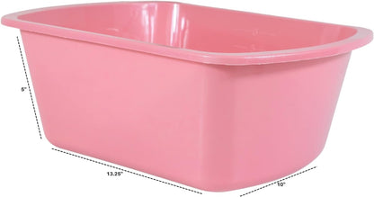 Wash Basins – Rectangular Plastic Hospital Bedside Soaking Tub - Small 7 Qt Graduated Bucket - Portable Washbasin for Washing, Cleaning, Foot Bath, Dishes, Face Cleansing Bowl -13.25 x 10 x 4.5 Inches