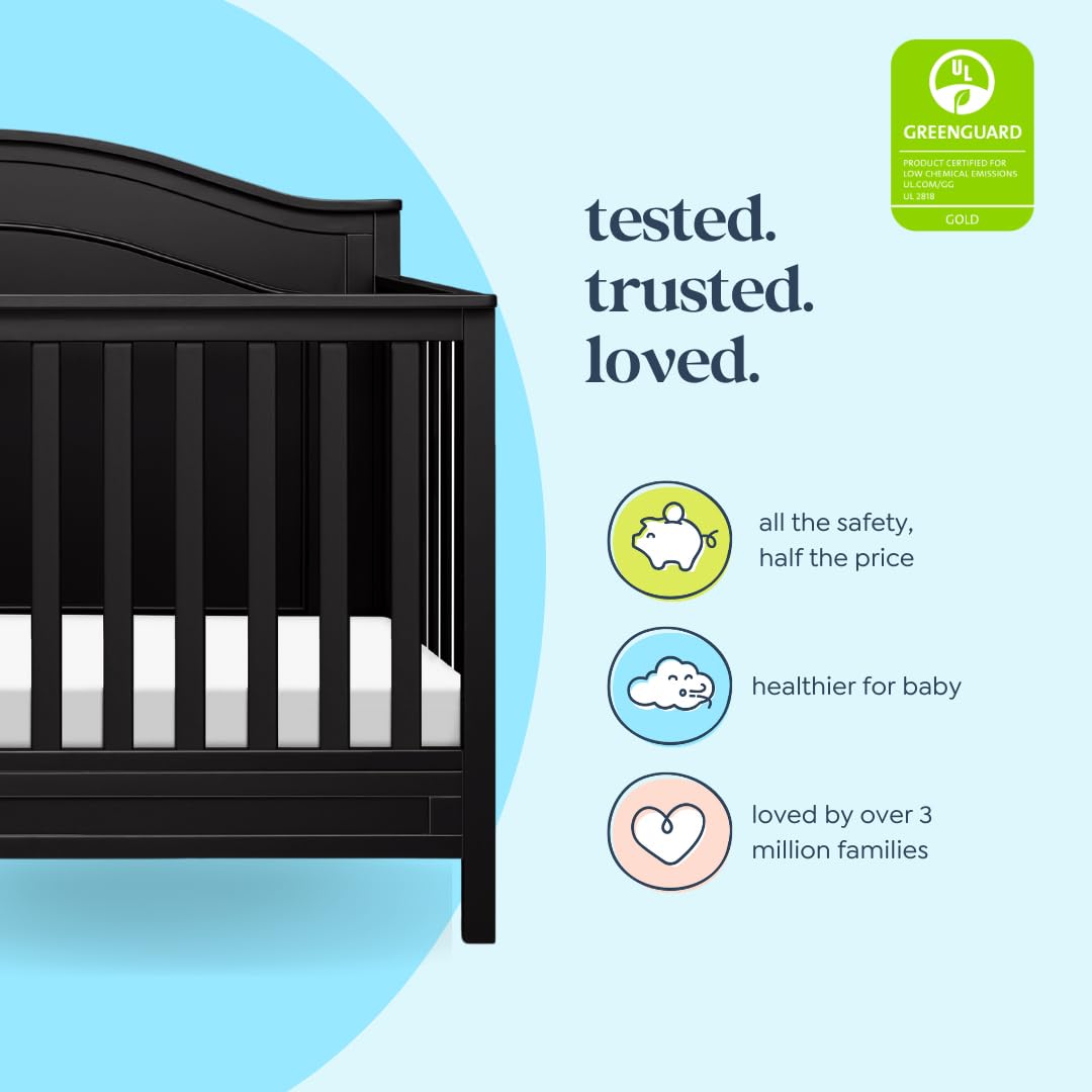 Davinci Charlie 4-in-1 Convertible Crib in Ebony, Greenguard Gold Certified