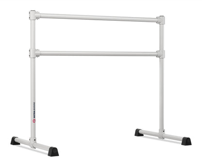 VITA Barre Portable Freestanding Double Ballet Barre, Extreme, 4 Ft Bars, Satin Silver, Steel | Fixed Height, Made in USA, Home or Gym Exercise Equipment for Kids & Adults | Dance, Fitness, Pilates
