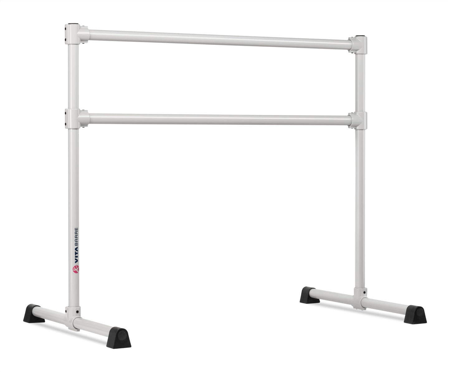 VITA Barre Portable Freestanding Double Ballet Barre, Extreme, 5 Ft Bars, Satin Silver, Steel | Fixed Height, Made in USA, Home or Gym Exercise Equipment for Kids & Adults | Dance, Fitness, Pilates