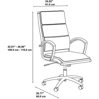 Bush Business Furniture Echo High Back Leather Executive Chair in White, Modern Computer Desk Seating Solution for Home or Professional Office