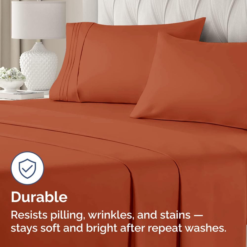 Skiennix Standard Pillow Cases Set of 2 - Soft Hotel Quality, Wrinkle-Free & Stain Resistant - Terracotta