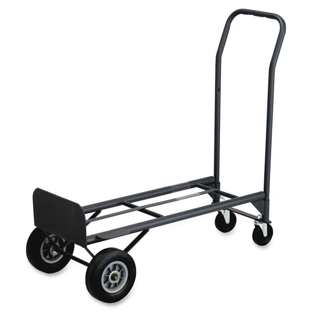 Pemberly Row Convertible Hand Truck, Steel Frame, 500 lbs Weight Capacity, 18.5 x 12 x 52 in Dimensions, 2-Wheel or 4-Wheel Use, Durable Utility Cart for Warehouse or Industrial Transport