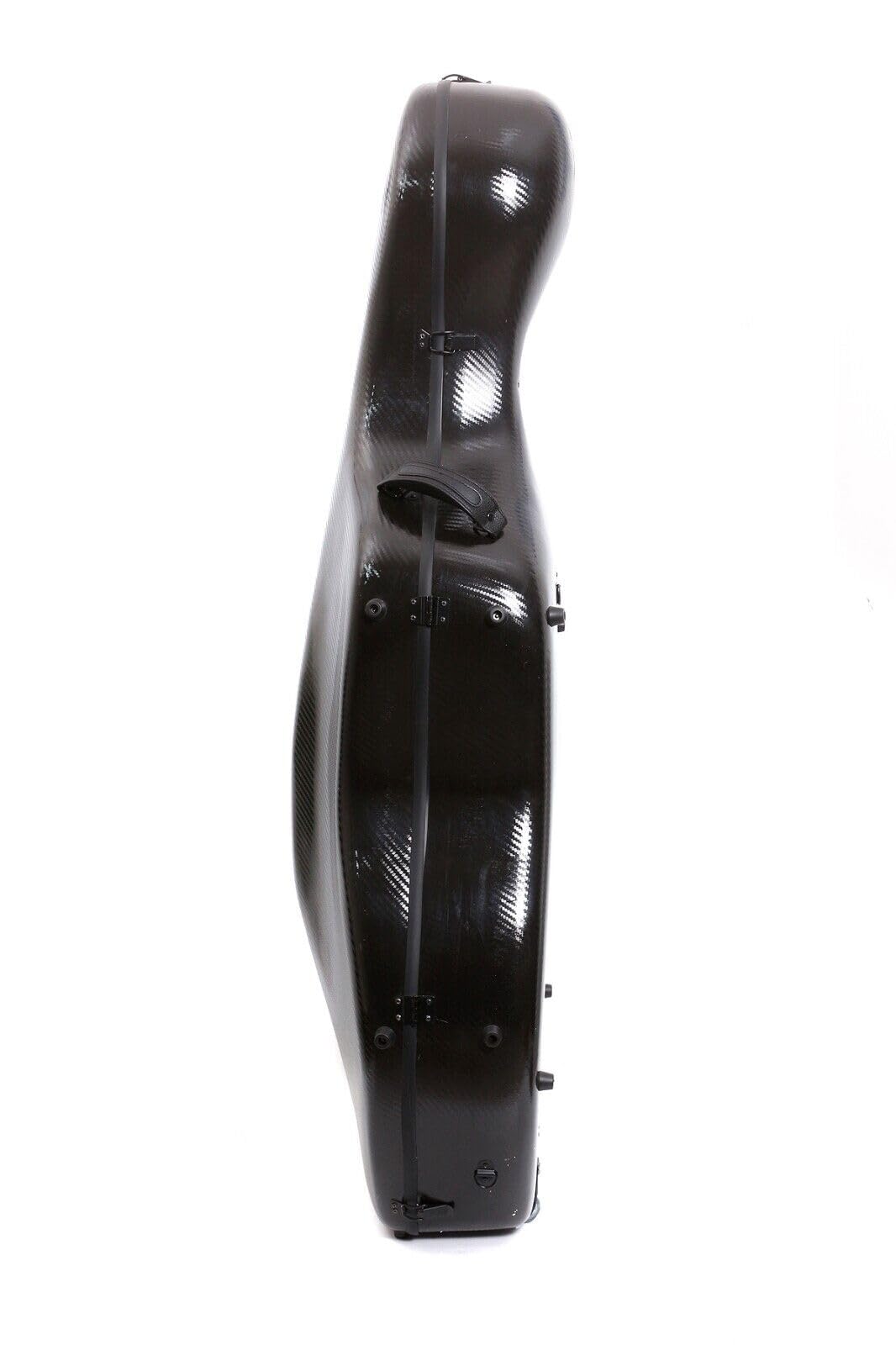 Hard Cello Case 4/4 Full Size Mixed Carbon Fiber Strong & Ultralight Cello Box with 2 Bow Holders & 2 Strong Handle & 2 Back Straps & Wheels Cello Bag (Black Braided Carbon Fiber)