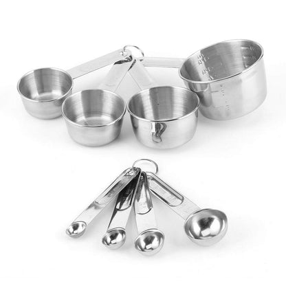 8 Pcs/Set Stainless Steel Baking Tools Measuring Cup for Making Cakes Measuring Cup, for Making Bread Other Desserts for Home Kitchen Desserts/Bakeries