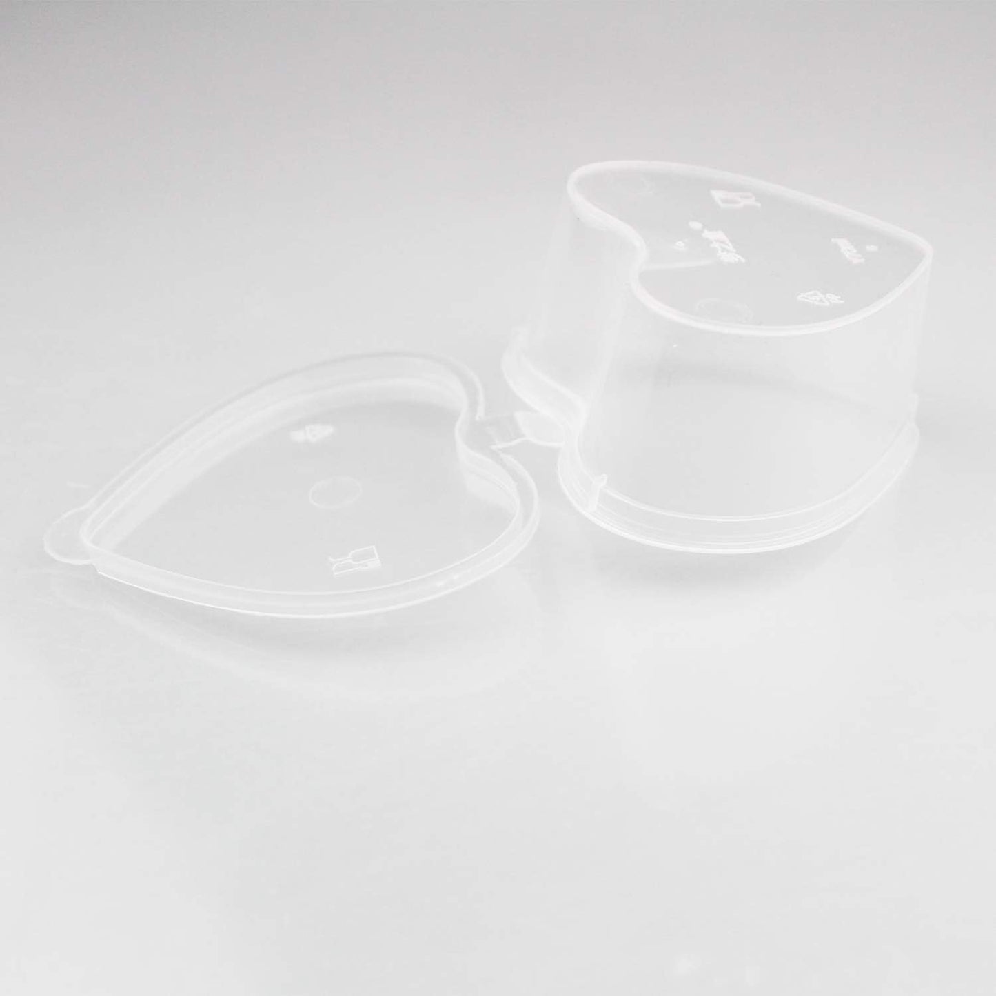 24 Pieces Heart Shaped Slime Storage Containers - 2.4 oz Transparent Small Plastic Box with Hinged Lids