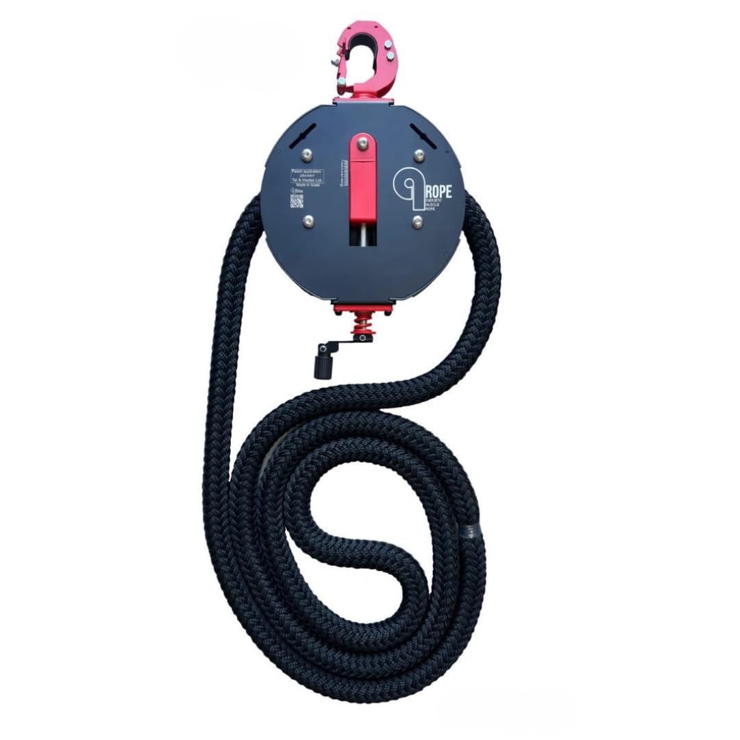 Qrope Endless Rope Trainer Machine - Portable Rope Pull Pulley System - Home Gym Workout Equipment for Strength Training - Infinity Rope for Upper Body and Forearms