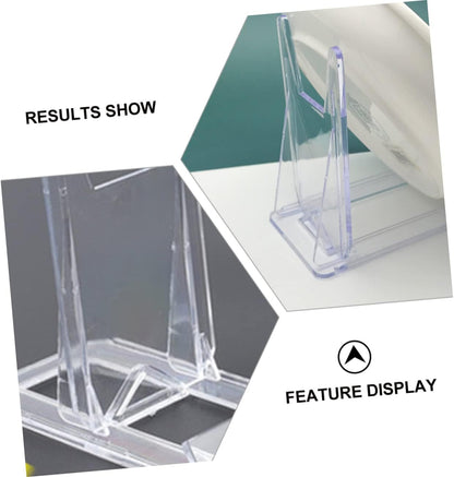 BESTOYARD 8pcs Transparent Bowl Display Easel Rack, Metal Bracket Photo Holder, Decorative Plate Stand, Storage Table