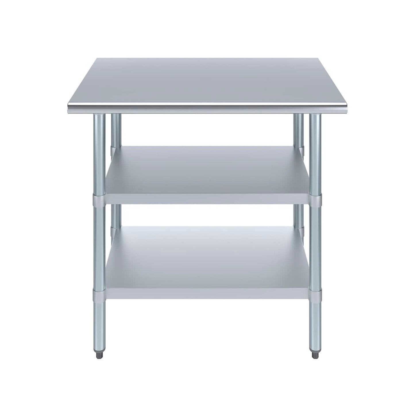 AmGood Stainless Steel Work Table with 2 Shelves | NSF | Metal Utility Table (36" Long x 24" Deep)