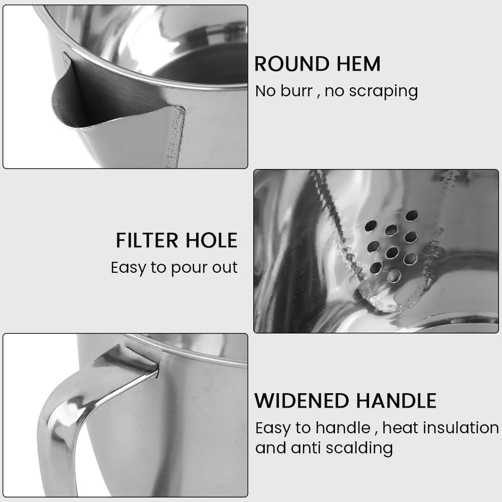 Stainless Steel Fat Separator Bowl, Large 4 Cups Gravy Separator Bowl With Handle Round Shape, 1000ml Capacity for Healthy Cooking Reduce Fat Intake(COLOR:no lid)