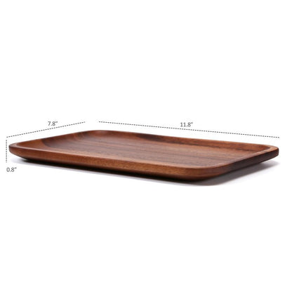 Velinjowy Serving Acacia Wood Valet Tray for Men Women, Catch All Acacia Mens Key Dump Bedside Nightstand Organizer EDC Decorative Wooden Tray for Phone Watch Wallet Keys Jewelry