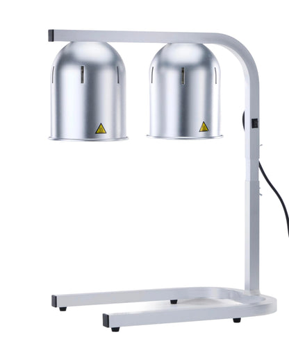 AZZO KITCHEN Heat Lamp for Food 500W Teflon-Coated Bulbs Food Heat Lamp for Fast and Even Heating Commercial Food Warmer with 5 Adjustable Height Lamp Stand for Home Restaurant Buffet Bakery Silver