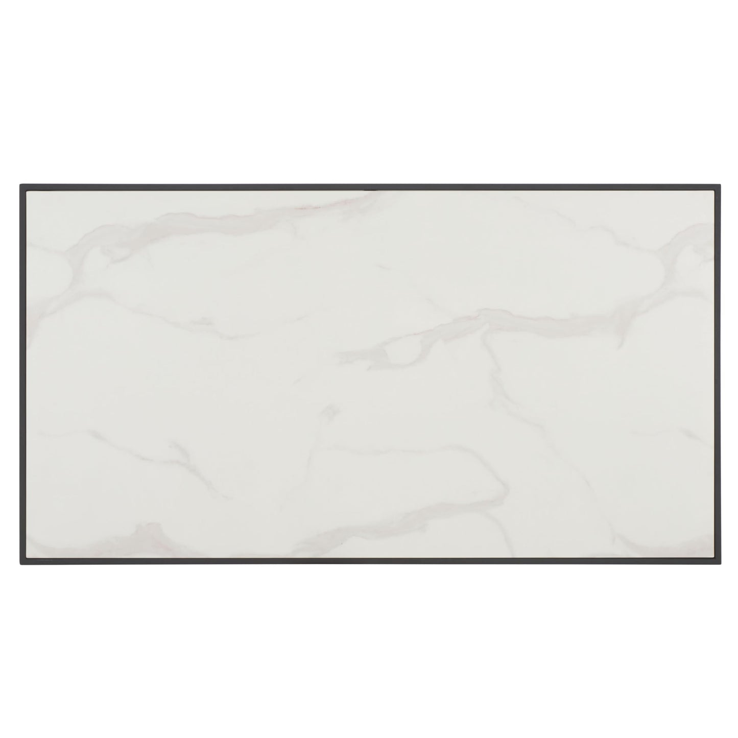 SAFAVIEH Home Collection - Acelin White Faux Marble Top & Black Metal Base Rectangular Coffee Table (COF7017A)