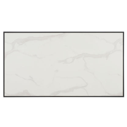 SAFAVIEH Home Collection - Acelin White Faux Marble Top & Black Metal Base Rectangular Coffee Table (COF7017A)