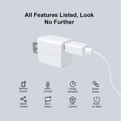 SONOFF Micro USB Smart WiFi Adaptor 5V 2-Pack, Smart Switch for Type A USB Devices, Compatible with Alexa & Google Home,APP Remote Control Switch, No Hub Required (2 Pack)