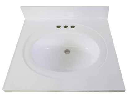 Design House Wyndham 19 Inch Bathroom Vanity with Cultured Marble Vanity Top - Unassembled Bathroom Vanity with Sink, White