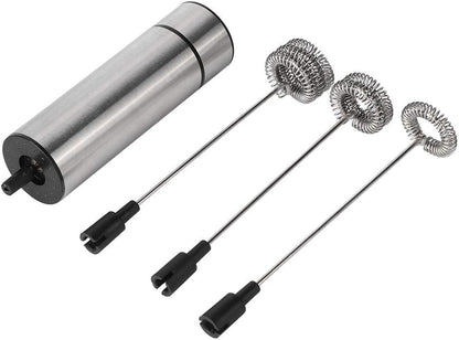 Milk Frother Handheld Foam Maker, Stainless Steel Coffee Stirrer Mixer Blender, Electric Egg Beater Kitchen Utensils