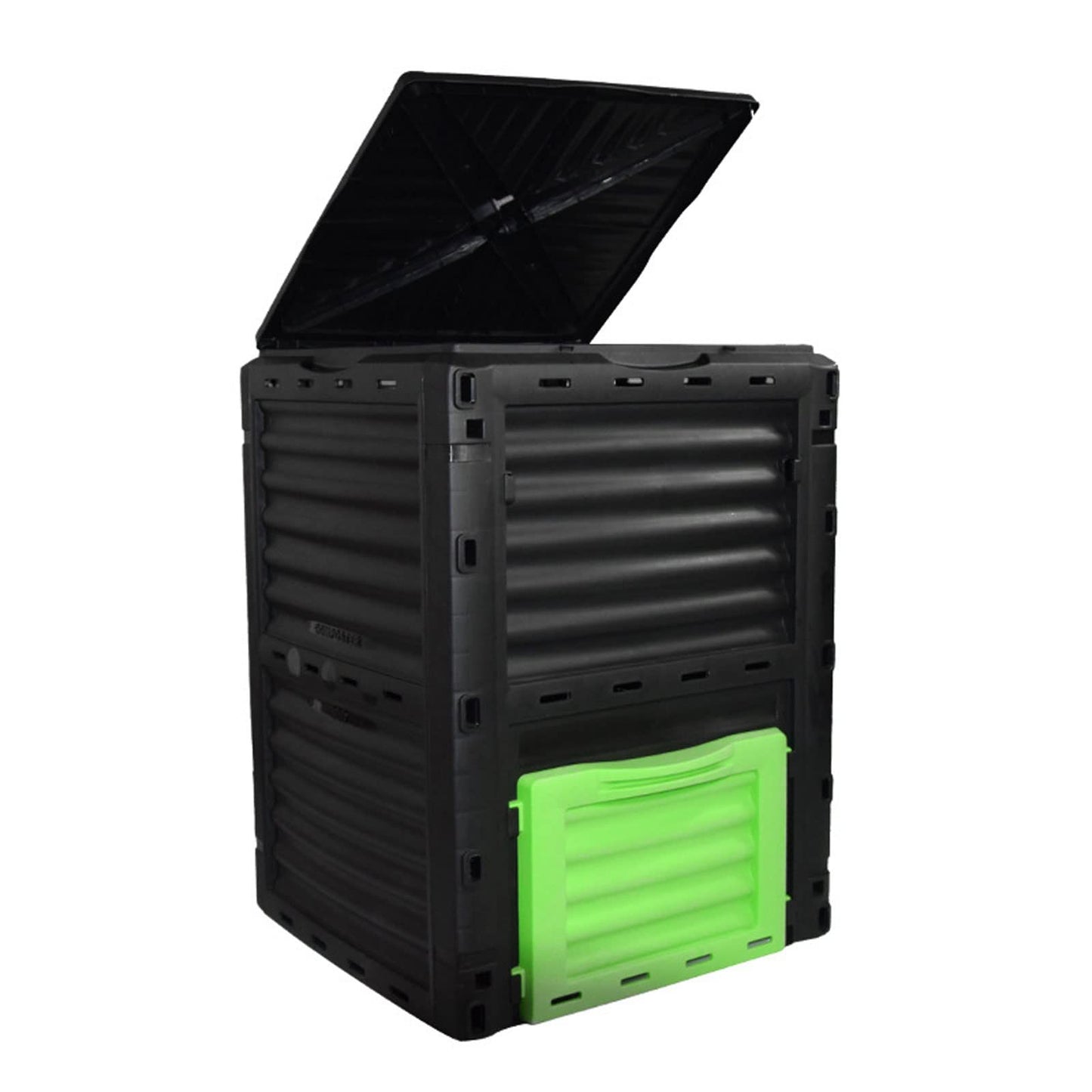 Kitchen Compost Bin, 300L(79 Gallons)Garden Composter Bin Made from Recycled Plastic, Large Compost Bin, Create Fertile Soil, Easy Assembly, Lightweight, Aerating Outdoor Compost Box ,Indoor Compost B