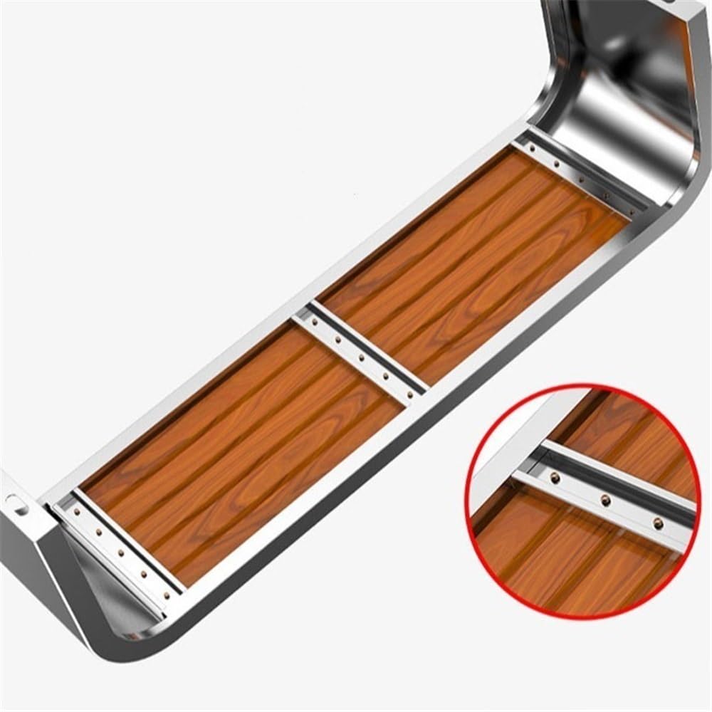 FYorbitH bancas de Patio Exterior Park Outdoor Bench with Backrest Stainless Steel Seat Wooden Brown Color