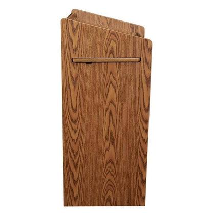 Pemberly Row Aristocrat Modern Wood Lectern, Non-Sound Podium with Slide-Out A/V Shelf & Storage, Medium Oak