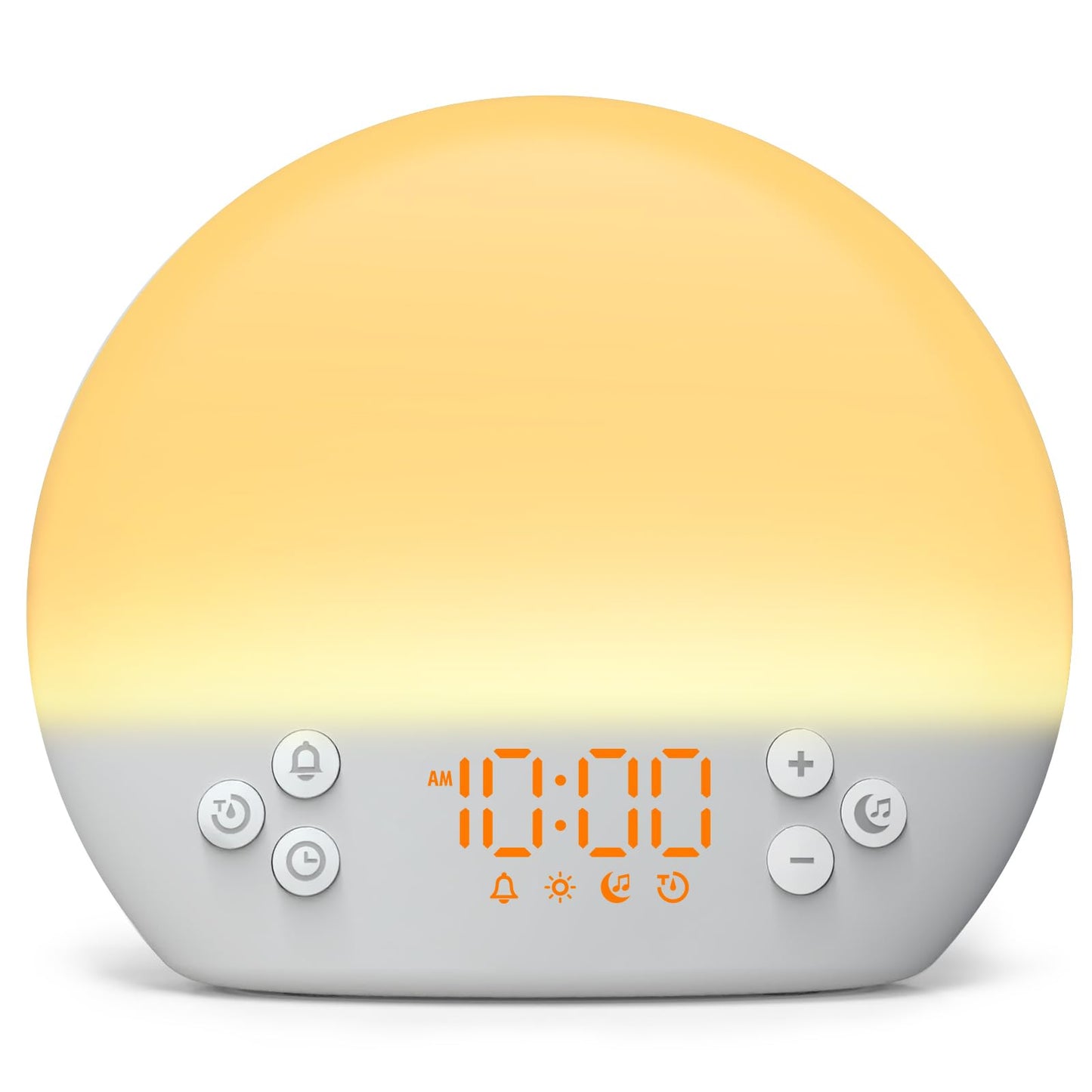 Wake up Light Sunrise Alarm Clock, Digital Alarm Clock Bedside Dimmable Night Light, White Noise Sound Machine 30 Soothing Sounds, Loud Alarm Clock for Heavy Sleepers Adults Kids, Ideal for Gift