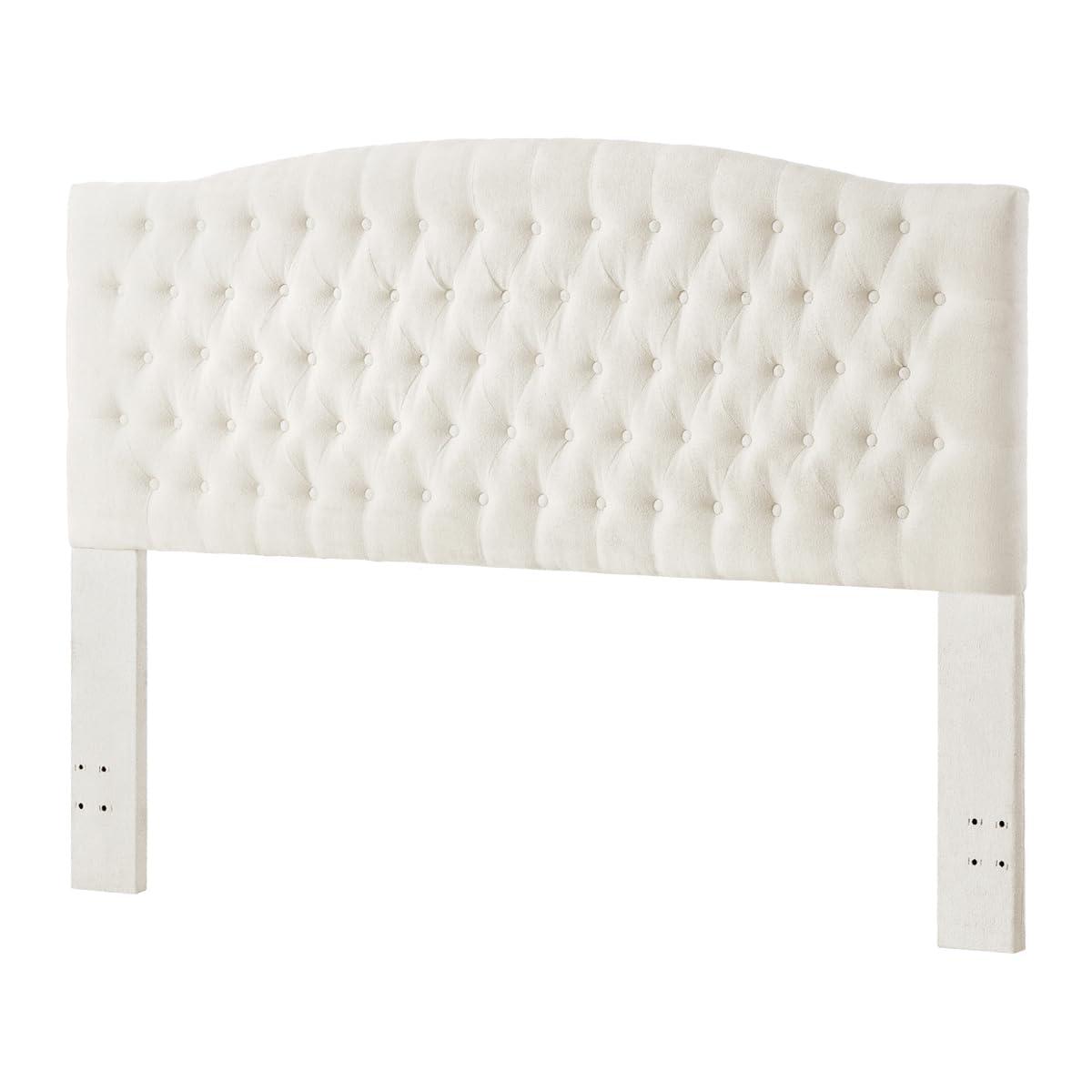 24KF Boucle Upholstered Tufted Button King Headboard and Comfortable Fashional Padded King/California King Size headboard,6025-K-Boucle-Ivory