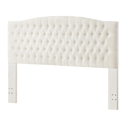 24KF Boucle Upholstered Tufted Button King Headboard and Comfortable Fashional Padded King/California King Size headboard,6025-K-Boucle-Ivory