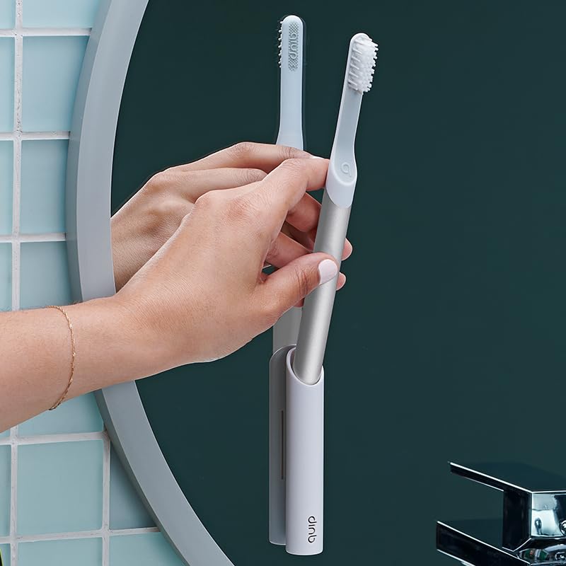 Quip Metal Sonic Electric Toothbrush for Adults - Time Travel & Soft Bristles with Travel Case & Replacement Brush Head - 3 Month Battery Life - Indigo