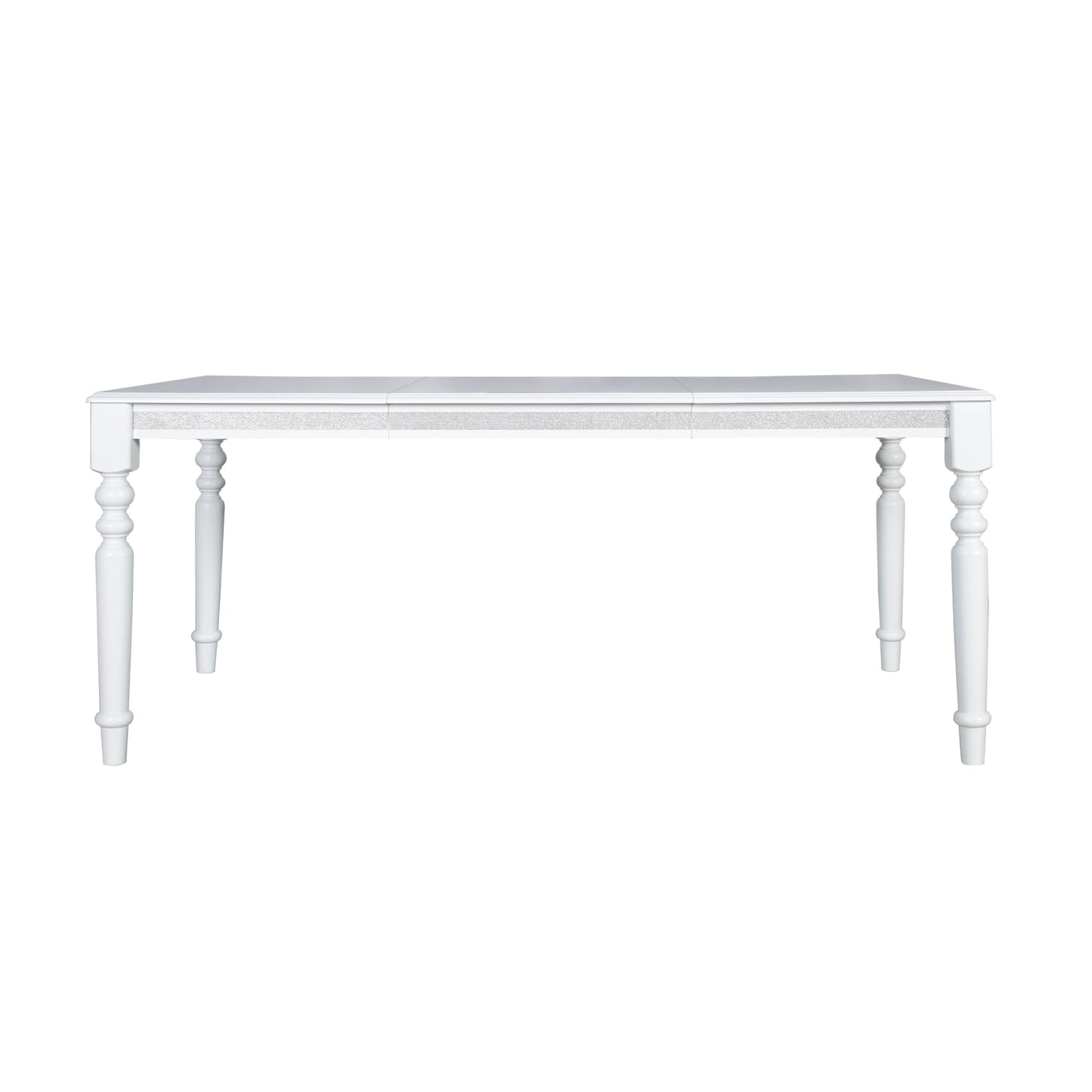 HOME DESIGN Reston 7-Piece Rectangular Dining Table with 6 Diamond-Tufted Cushioned Chairs, Turned Legs, Modern Elegant Design, White