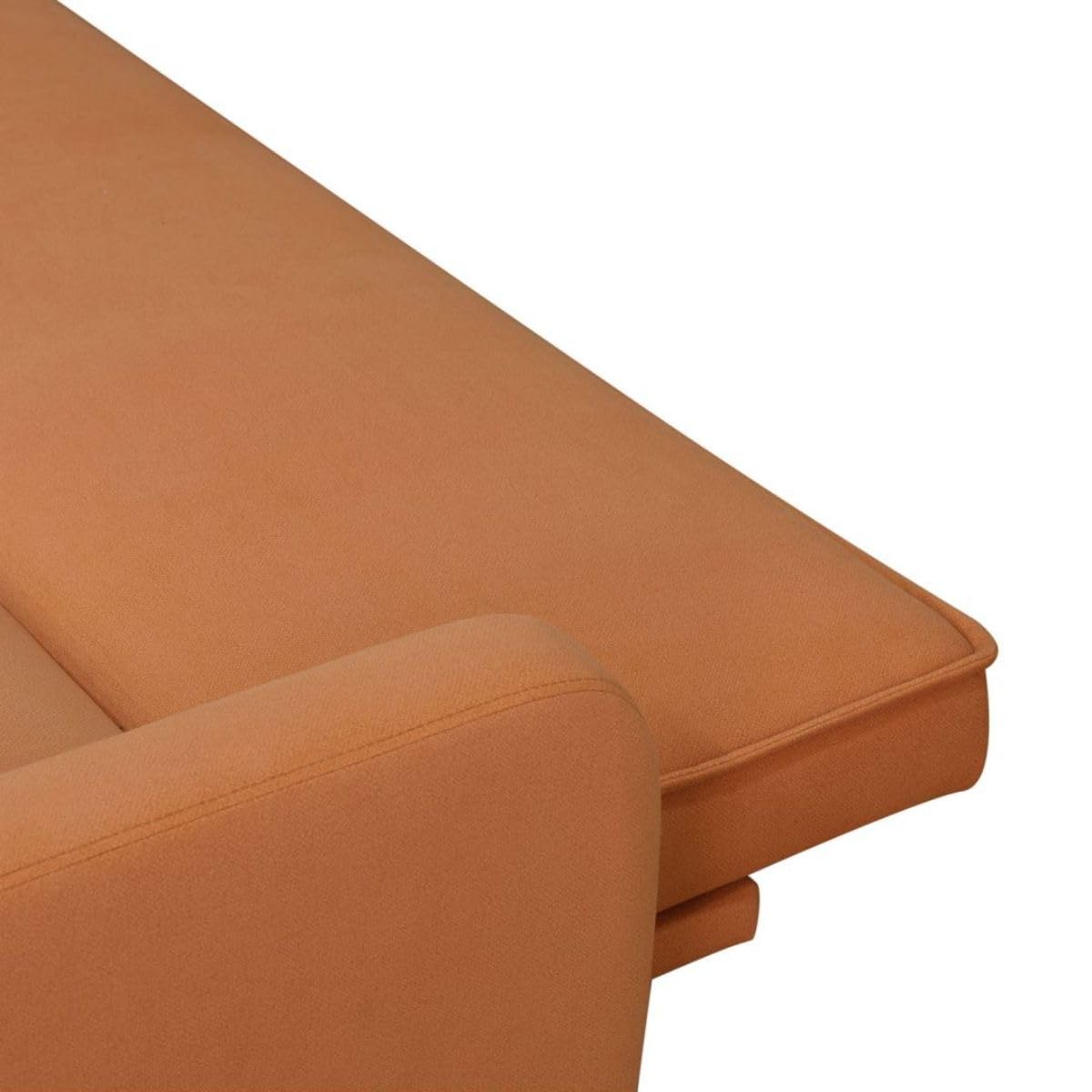 UOCFYK Fold Out Modern Couch Convertible Sleeper Sofa Chair Bed, 2 Seater Loveseat for Living Room, Lounge Comfy Cama for Small Spaces for Bedroom, Adjustable Angle, Orange Calico