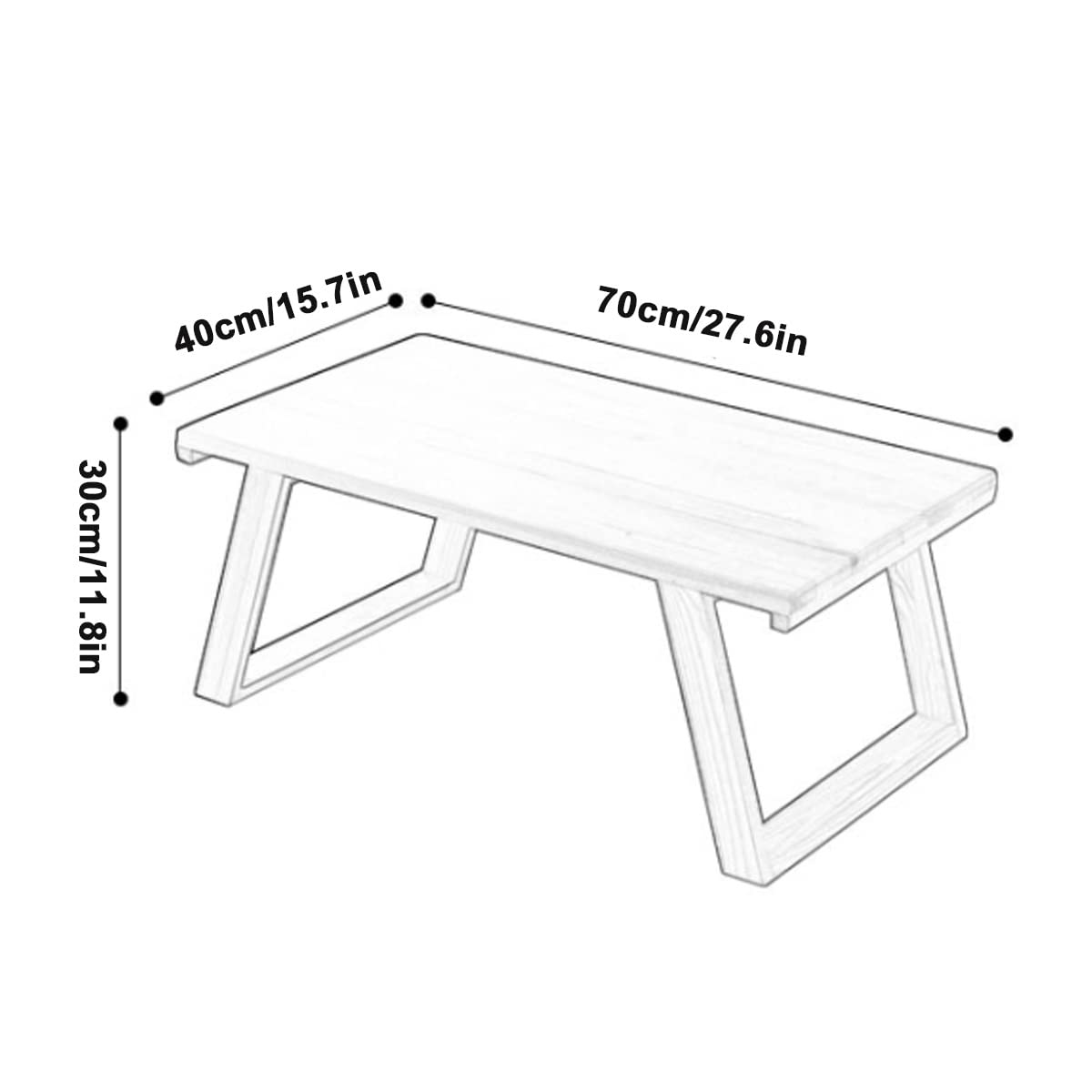 MHJKHG Wooden Small Coffee Table Floor Low Table Small Dining Table Laptop Table Children's Study Table Pine Material Simple Installation，Wood Color 70x40x30cm