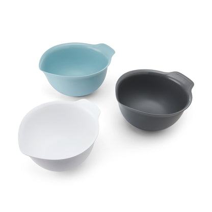 KitchenAid Universal Nesting Plastic Mixing Bowls, Set of 3, 2.5 quart, 3.5 quart, 4.5 quart, Mulitcolored