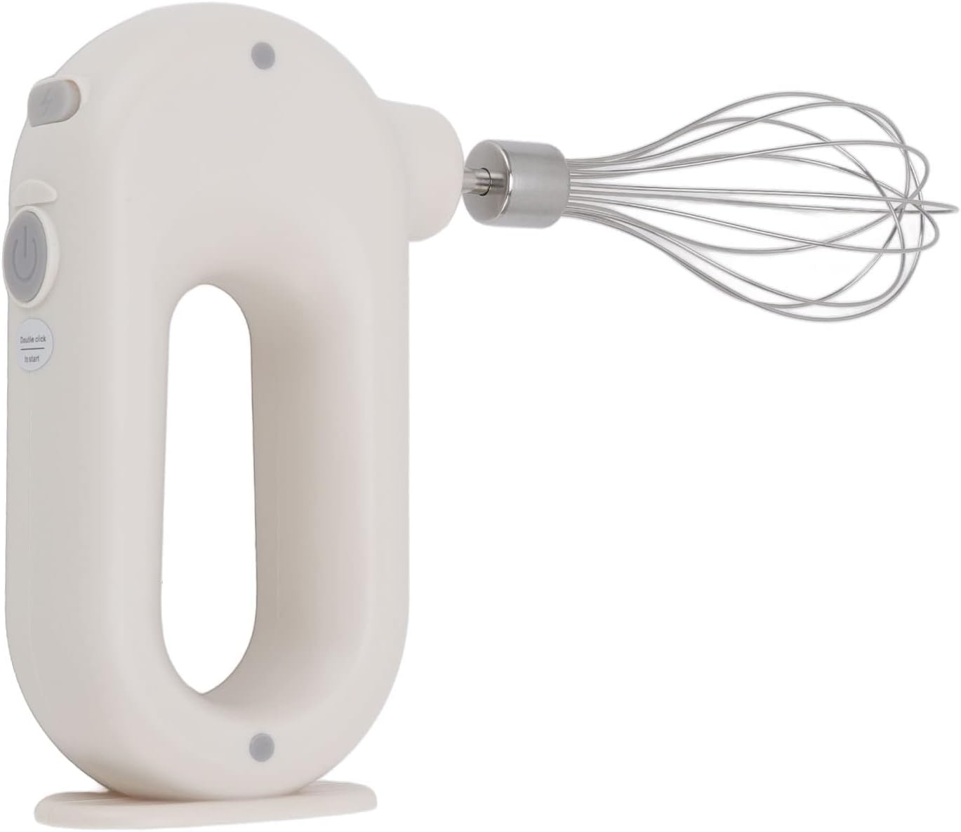 Wynboop Electric Hand Mixer, Mini Household Cordless Frother, Automatic Eggbeater, Double Stick Beer Foam Maker, White,