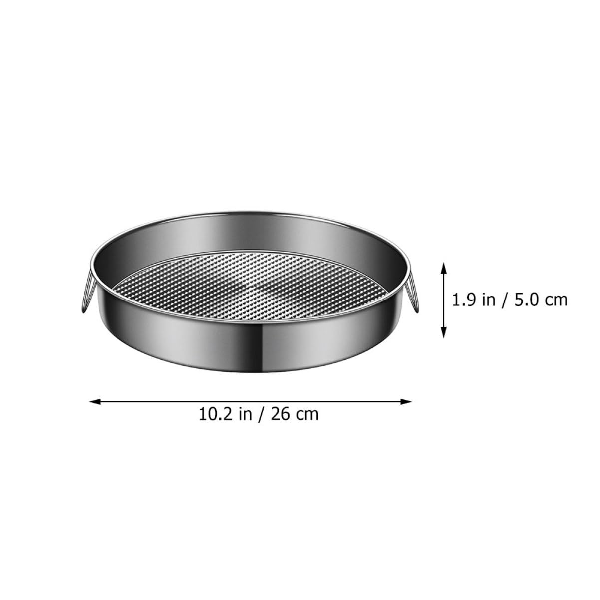 MAGICLULU 10in Stainless Steel Steamer Tray, Non-stick Cooking Plate with Foldable Handles for Buns and Vegetables, Universal Steaming Rack for Pots and Stovetop Cookware, Silver