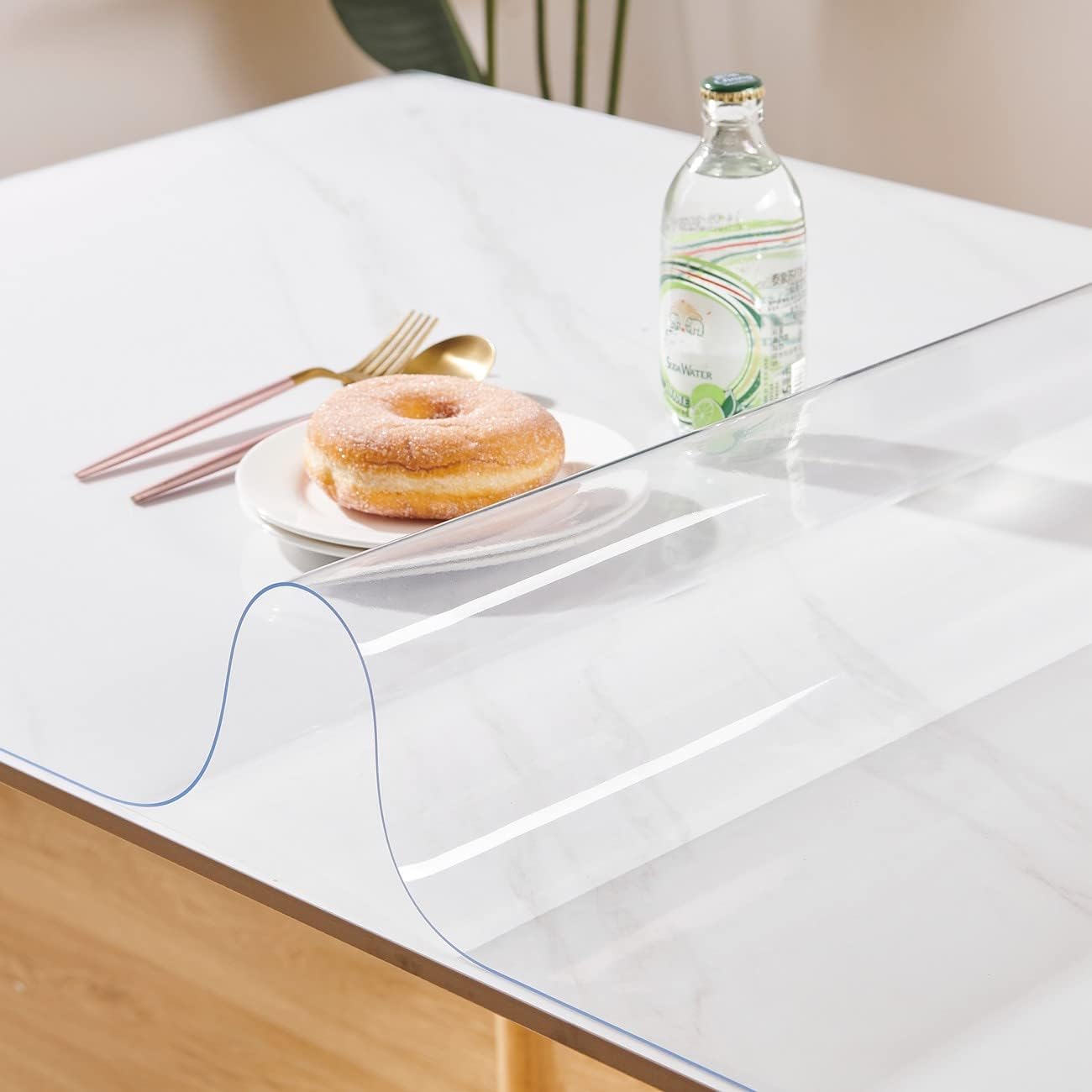 12 28 Inch, 1.5mm Clear Table Cover Protector x Thick Plastic Desk Protector Mat, Rectangular Waterproof PVC Clear